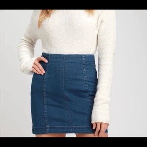 Free People Dark Blue Mini Skirt